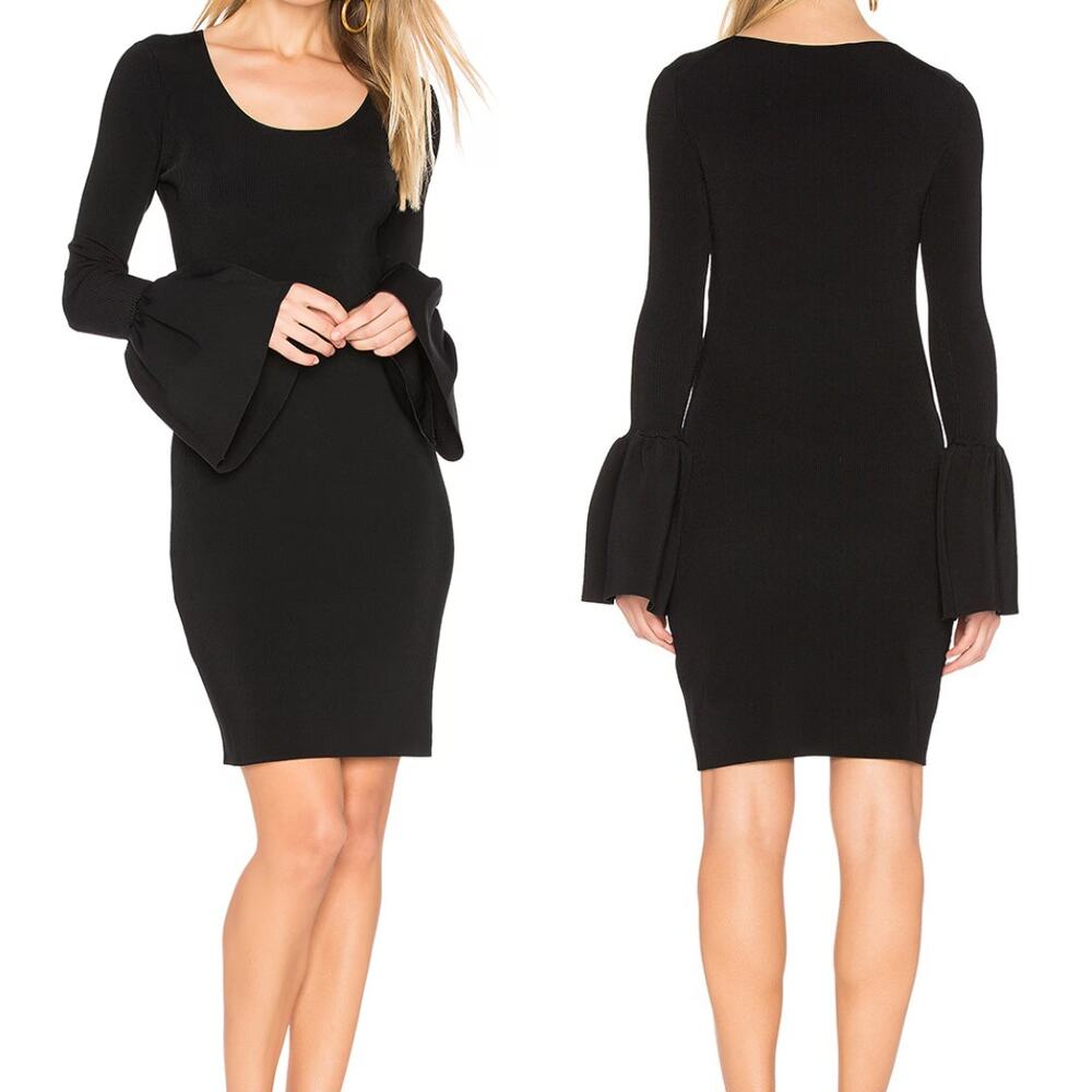 Elizabeth and James NWT Willomina Bell Sleeved Black Knit Dress